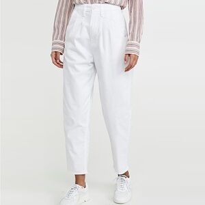 Levi’s pleated balloon leg pant 30 white high rise taper barrel cotton twill NWT